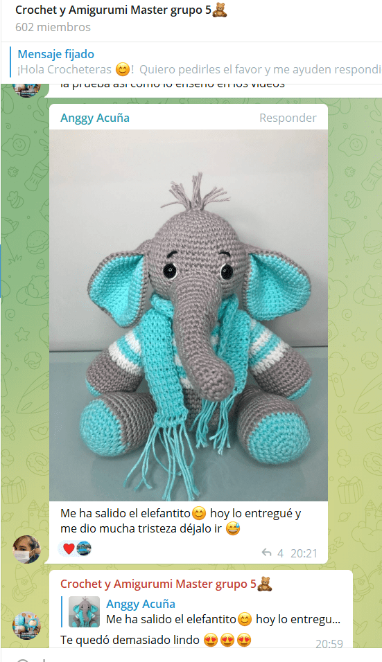 patron de elefante amigurumi
